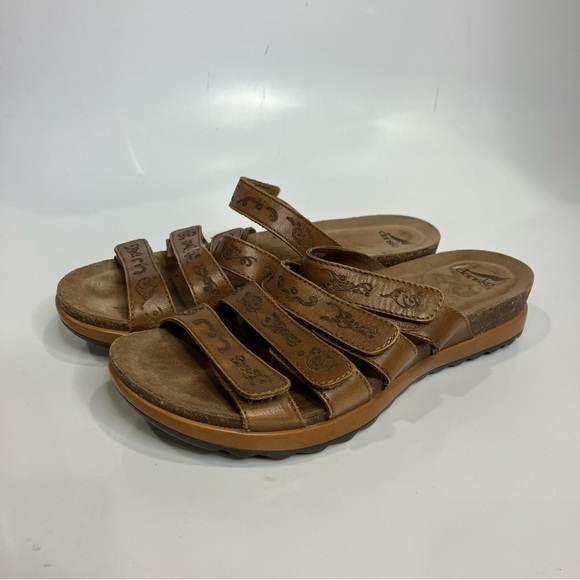 Dansko brown leather slide sandals strappy women’s size 37 6.5 comfort shoes - Picture 3 of 8